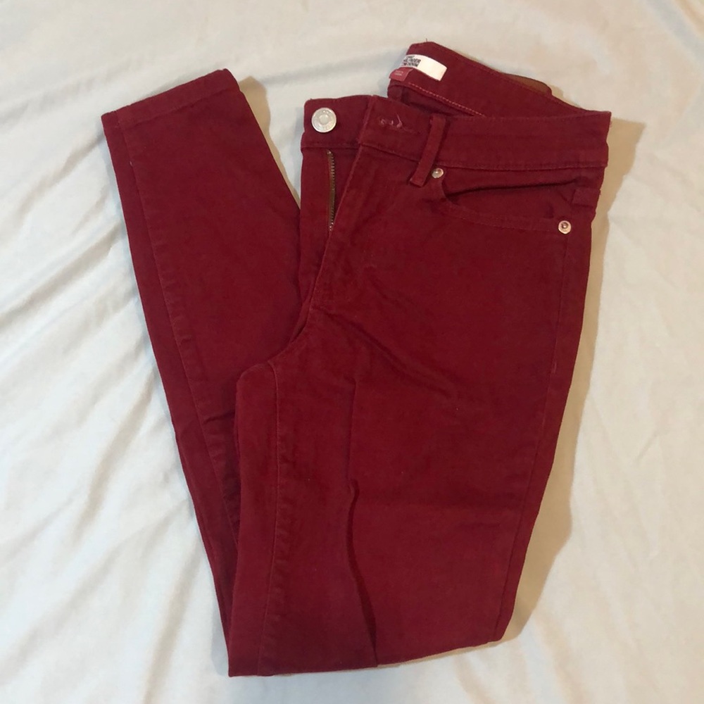Tommy Hilfiger Red Denim Skinny Jeans size 2